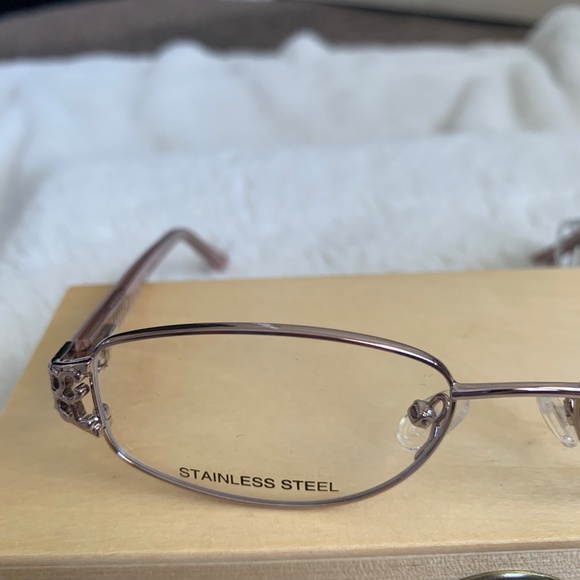 Radiance by Viva Shiny Pink Oval Full Rim Metal Eyeglasses Frames VV8000 - Picture 3 of 9